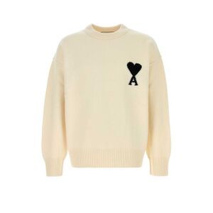 Ami Men Ivory Wool Sweater